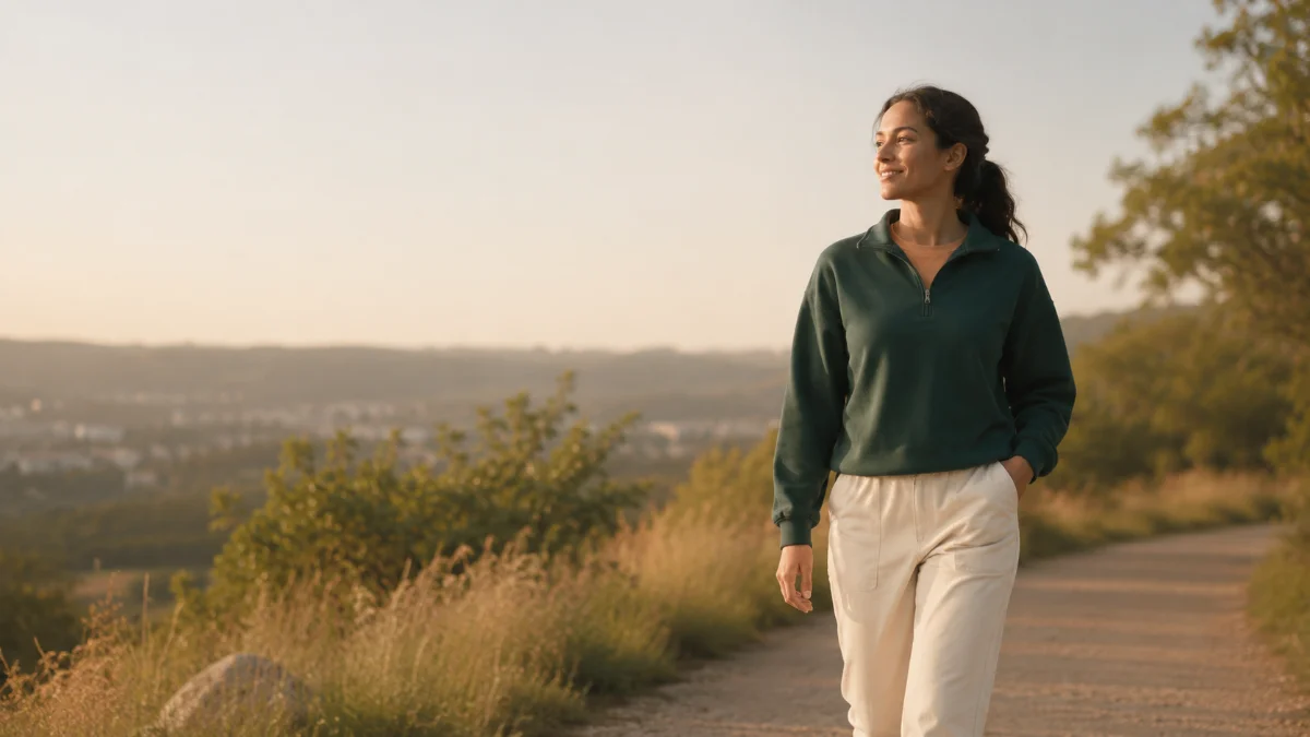 Member walking outdoors